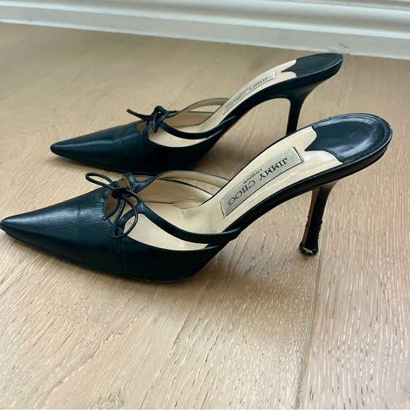 Jimmy Choo Shoes - Jimmy Choo Black Leather Heels